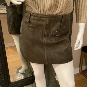 Aqua vegan leather skirt